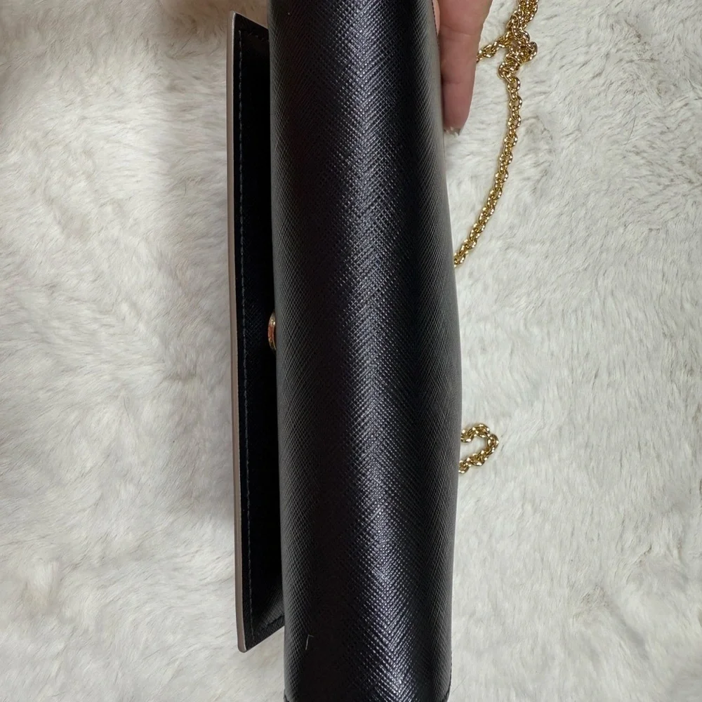 SALVATORE FERRAGAMO MINI CLUTH IN SAFFIANO LEATHER with chain